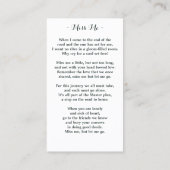 Zonnebloem Eucalyptus Foto Memorial Prayer Kaart Contactkaartje (Achterkant)