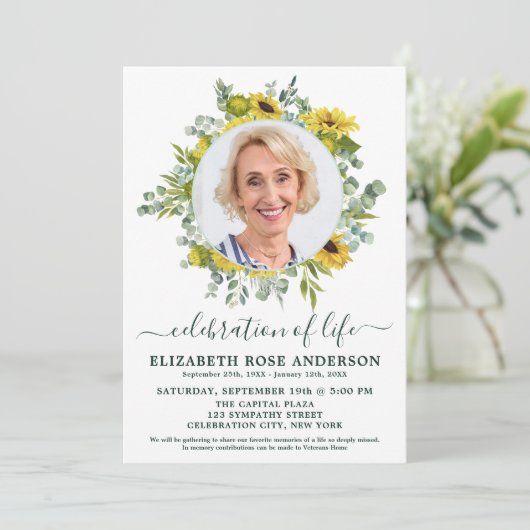 Zonnebloem Eucalyptus Foto's: levensherwinning Kaart (Staand voorkant)