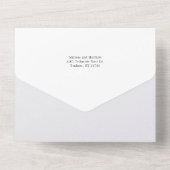 Zonnebloem Eucalyptus Geometric Floral Wedding All In One Uitnodiging (Achterkant)