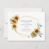 Zonnebloem Eucalyptus Geometric Save the Date (Voorkant)