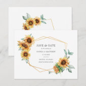 Zonnebloem Eucalyptus Geometric Save the Date (Voorkant / Achterkant)