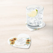 Zonnebloem Eucalyptus Geometric Save the Date Kartonnen Onderzetters (Insitu)