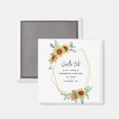 Zonnebloem Eucalyptus Geometric Save the Date Magneet (Voorkant / Achterkant)