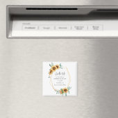 Zonnebloem Eucalyptus Geometric Save the Date Magneet (Insitu (Vaatwasser))