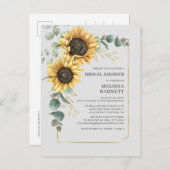 Zonnebloem Eucalyptus Geometric Vrijgezellenfeest Uitnodiging Briefkaart (Voorkant / Achterkant)