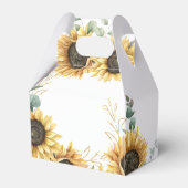 Zonnebloem Eucalyptus Geometrische Bruidsdouche Bedankdoosjes (Achterkant)