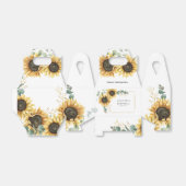 Zonnebloem Eucalyptus Geometrische Bruidsdouche Bedankdoosjes (Uitgevouwen)