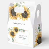Zonnebloem Eucalyptus Geometrische Bruidsdouche Bedankdoosjes (Geopend)