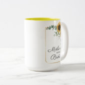 Zonnebloem Eucalyptus Geometrische Moeder van de B Tweekleurige Koffiemok (Voorkant rechts)