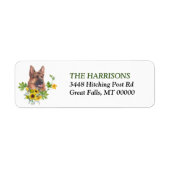 Zonnebloem Eucalyptus German Shepherd Dog Label (Voorkant)