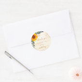 Zonnebloem Eucalyptus glitter dank u Ronde Sticker (Envelop)