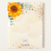 Zonnebloem eucalyptus glitter goud monogram 2026 planner (Achterkant)