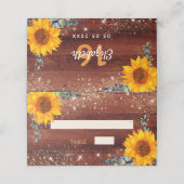 Zonnebloem Eucalyptus glitter Plaatskaartje (Buitenkant ongevouwen)