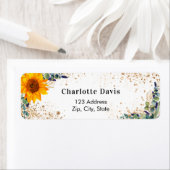 Zonnebloem eucalyptus glitterspoeder retouradres  etiket (Insitu)