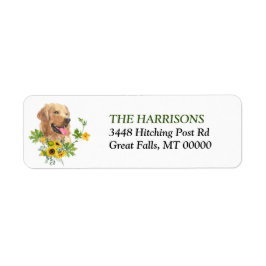 Zonnebloem Eucalyptus Golden Retriever Dog Etiket