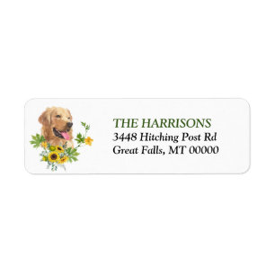 Zonnebloem Eucalyptus Golden Retriever Dog Etiket