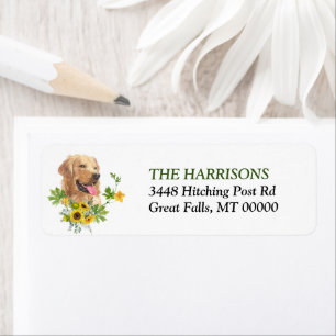 Zonnebloem Eucalyptus Goud Retriever Hond Etiket
