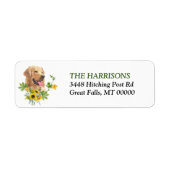 Zonnebloem Eucalyptus Goud Retriever Hond Etiket (Voorkant)