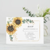 Zonnebloem Eucalyptus Greenery Botanical Gold RSVP (Staand voorkant)