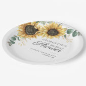 Zonnebloem Eucalyptus Greenery Floral Vrijgezellen Papieren Bordje (Gekanteld)