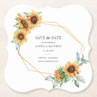 Zonnebloem Eucalyptus Greenery Geometric Save Date