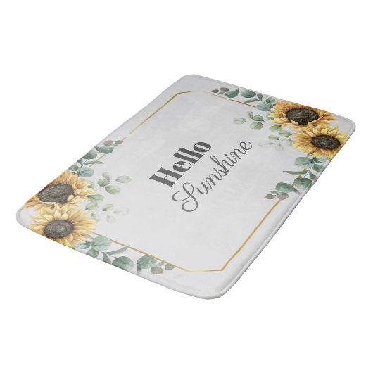 Zonnebloem Eucalyptus Greenery Geometric Script Badmat (Gekanteld)