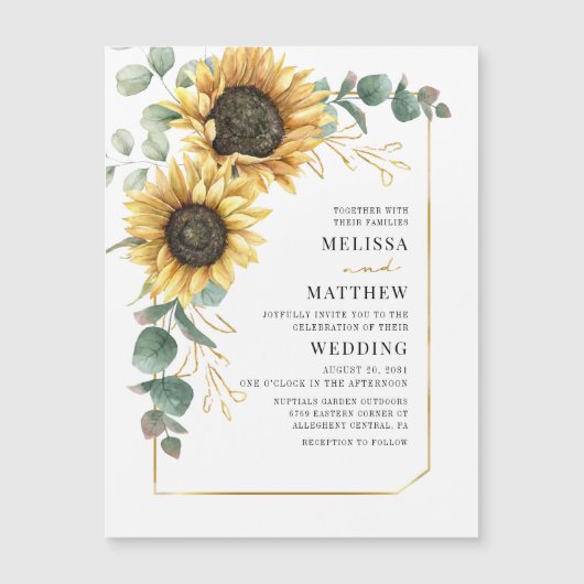 Zonnebloem Eucalyptus Greenery Geometric Wedding (Voorkant)