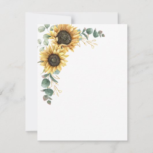 Zonnebloem Eucalyptus Greenery Script 50th Birthda Kaart (Achterkant)