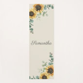 Zonnebloem Eucalyptus Greenery Script Floral Yogamat (Voorkant)