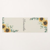 Zonnebloem Eucalyptus Greenery Script Floral Yogamat (Voorkant (horizontaal))