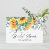 Zonnebloem Eucalyptus Greenery Vrijgezellenfeest Kaart (Staand voorkant)