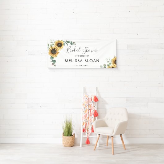 Zonnebloem Eucalyptus Greenery Vrijgezellenfeest Spandoek (Insitu)