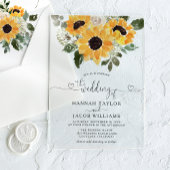 Zonnebloem Eucalyptus Greenery Wedding Acryl Uitnodigingen