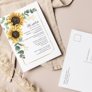 Zonnebloem Eucalyptus Greenery Wedding Vow Renewal Uitnodiging Briefkaart