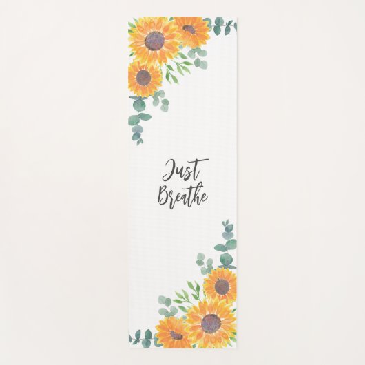 Zonnebloem Eucalyptus Greenery Yoga Quote Yogamat (Voorkant)