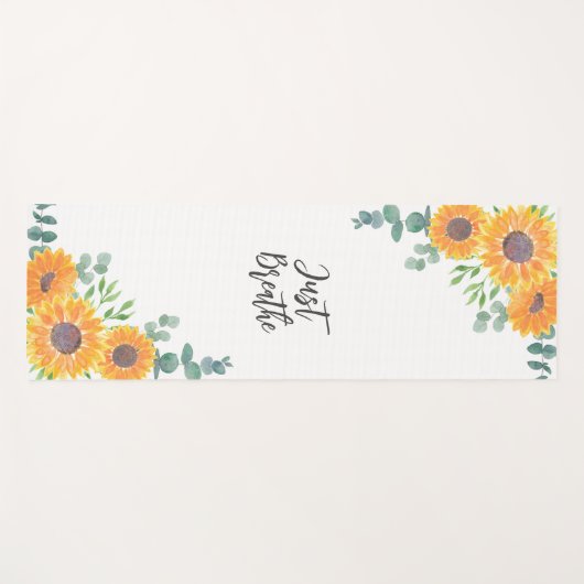 Zonnebloem Eucalyptus Greenery Yoga Quote Yogamat (Voorkant (horizontaal))