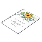 Zonnebloem eucalyptus greenrey script naam notitie notitieboek (Linkerzijde)