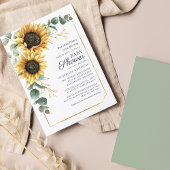 Zonnebloem Eucalyptus groen Baby shower uitnodigen