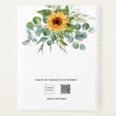 Zonnebloem eucalyptus groen script naam planner (Achterkant)