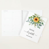 Zonnebloem eucalyptus groen script naam planner (Display)