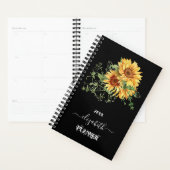 Zonnebloem eucalyptus groen zwarte naam planner (Display)