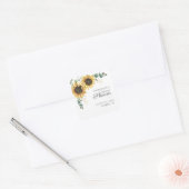 Zonnebloem Eucalyptus Groene Bloemen Bruidsdouche Vierkante Sticker (Envelop)