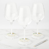 Zonnebloem Eucalyptus Groene Bruids Shower Wijnglaslabel (Set)