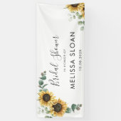 Zonnebloem Eucalyptus Groene Bruiloftsdouche Spandoek (Verticaal)