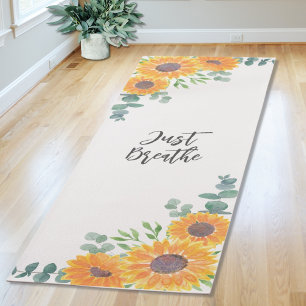 Zonnebloem Eucalyptus Groene Kruiden Yoga Citaat Yogamat