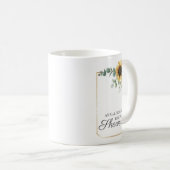 Zonnebloem Eucalyptus Groene Script Bruidsdouche Koffiemok (Voorkant rechts)