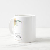 Zonnebloem Eucalyptus Groene Script Bruidsdouche Koffiemok (Voorkant links)