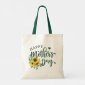 Zonnebloem Eucalyptus Happy Moederdag Tote Bag (Achterkant)