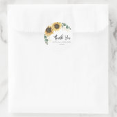 Zonnebloem Eucalyptus Huwelijk Script Bedankt Ronde Sticker (Tas)