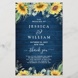 Zonnebloem Eucalyptus Huwelijksceremonie Programma